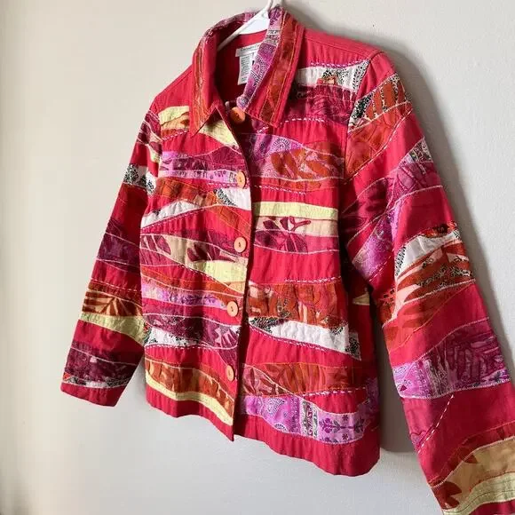 Coldwater Creek Jacket Size Petite Small Embellished Beaded Embroidered Boho - Picture 7 of 13